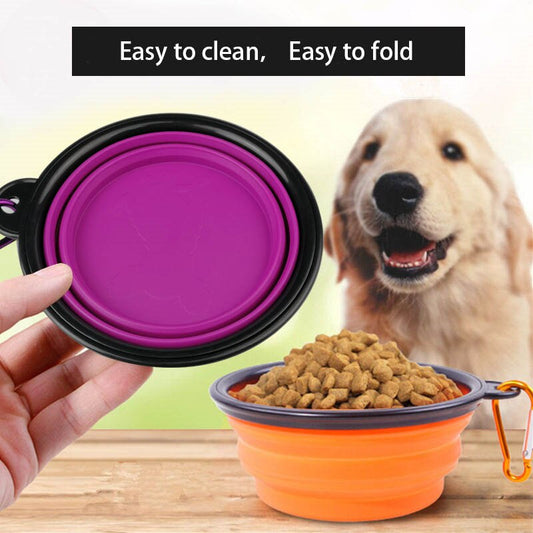 Large Collapsible Dog Pet Silicone Bowl: Travel-Friendly Portable Feeder