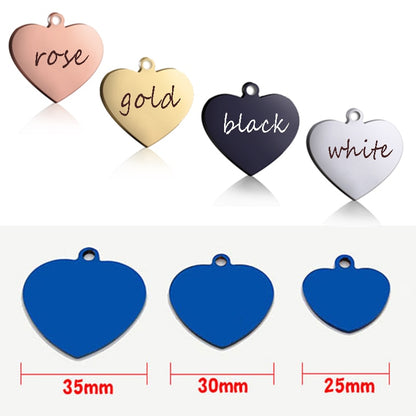 Dog ID Heart Tag Custom Personalized